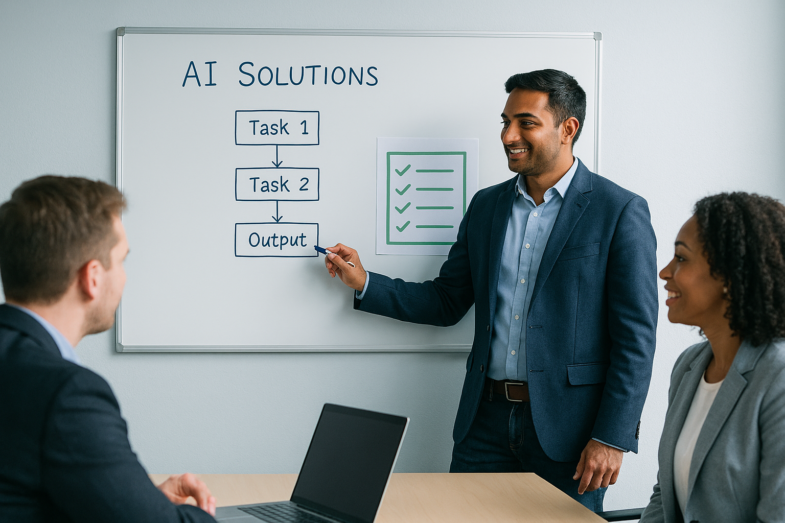 Simple diagrams, checklists, and collaborative sessions